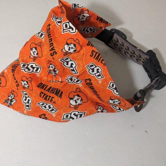 NEW- Homemade OSU Oklahoma State Cowboys Dog Bandana (12" x 8") Size L-XL - Picture 5 of 7